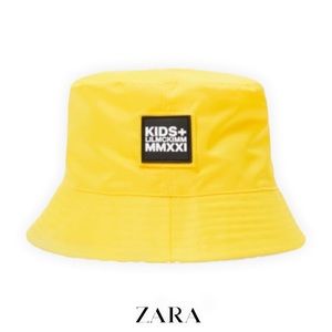 Zara Kids Yellow Alastair Mckimm Nylon Bucket Hat